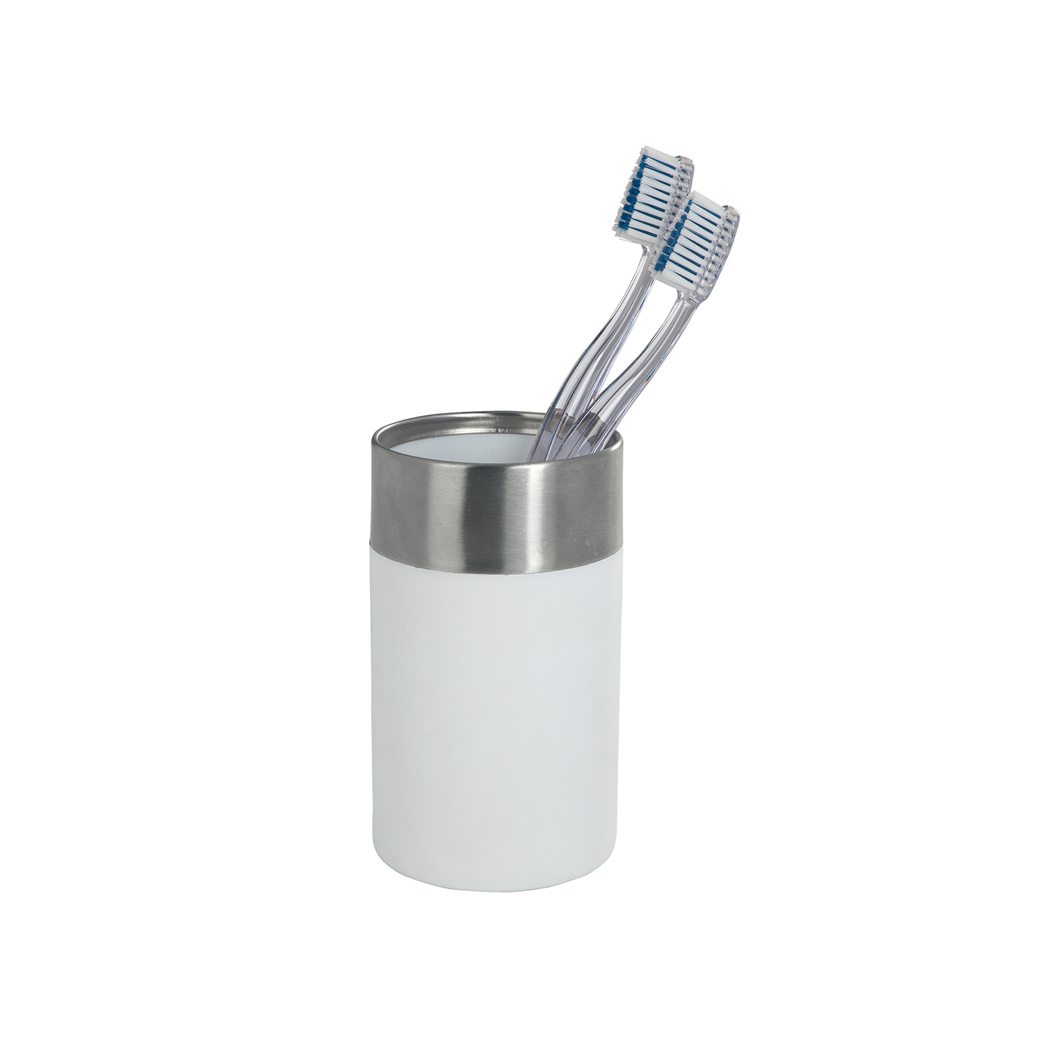 Portaspazzolino-Portaspazzolino con bicchiere in acciaio INOX