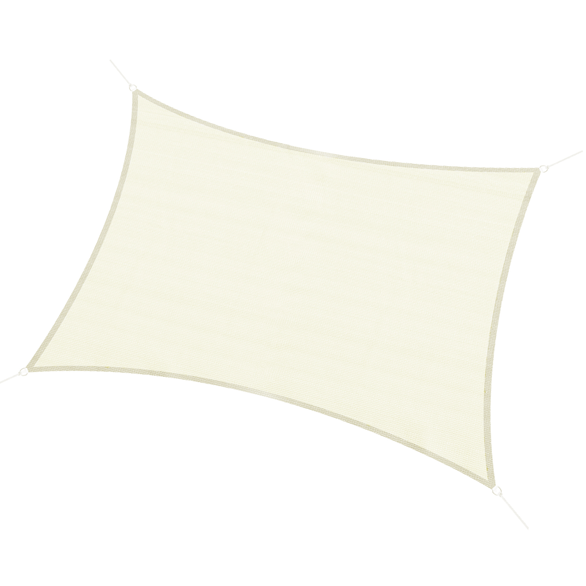 Easycomfort Vela Ombreggiante Rettangolare, Impermeabile e Anti-Raggi UV in HDPE, 3x4m, Crema