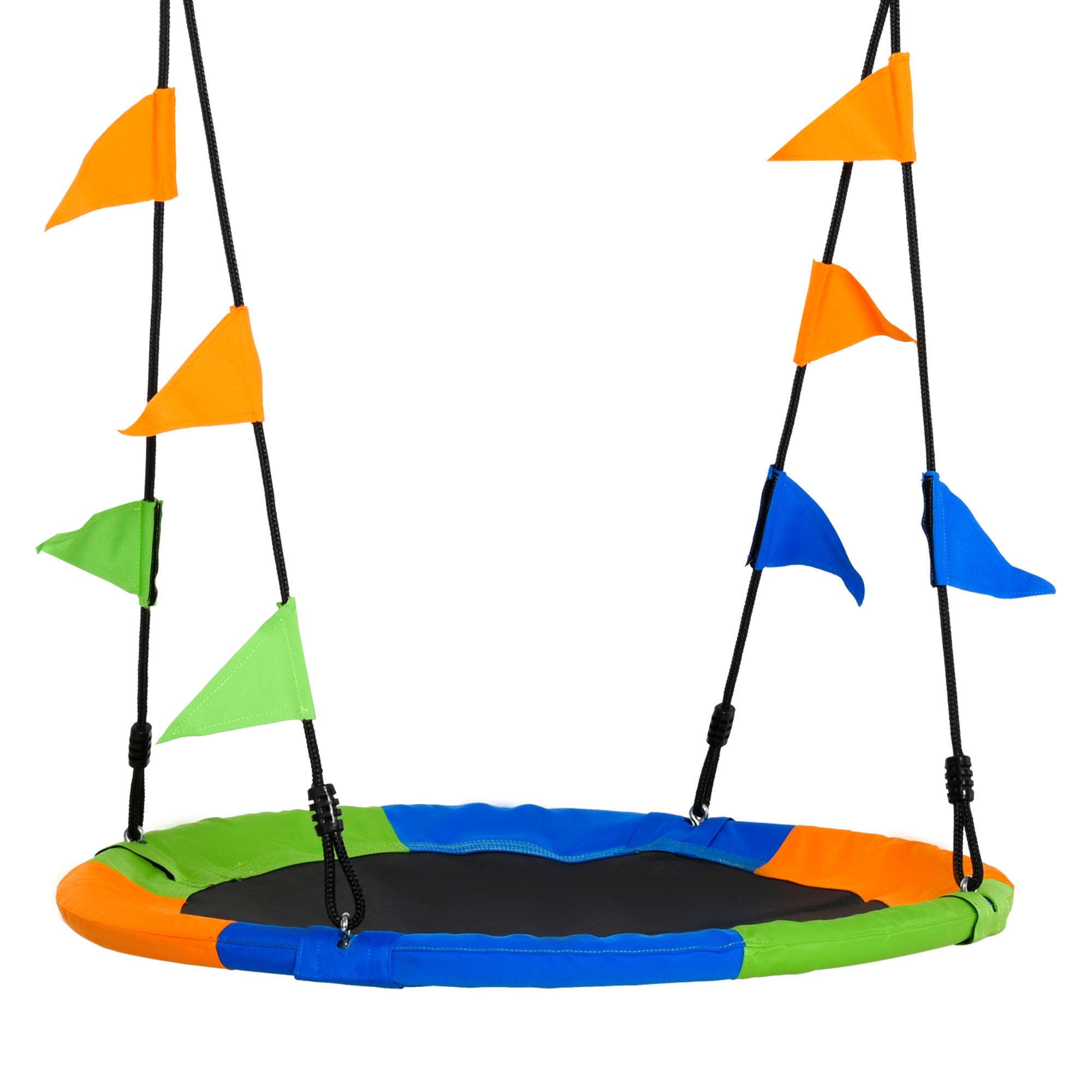 Image of Easycomfort Altalena Rotonda a Nido per Bambini di +3 Anni per Giardino, Esterni, Interni, Cameretta, Multicolor Φ100x120-180Acm