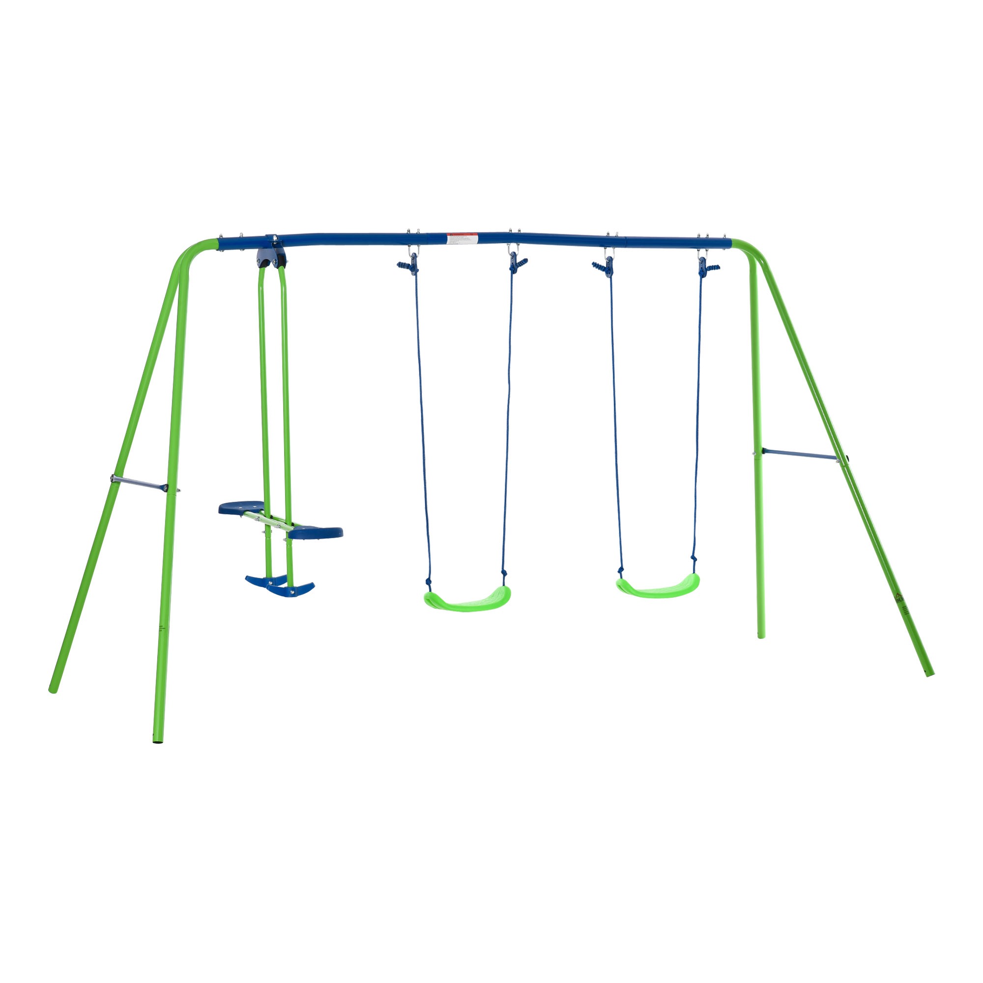 Image of Easycomfort Set Altalene da Giardino per 4 Bambini, 1 Altalena Doppia e 2 Altalene Singole, Capacità di peso 45kg (Altalena) 180kg (Totale), 280x140x178cm