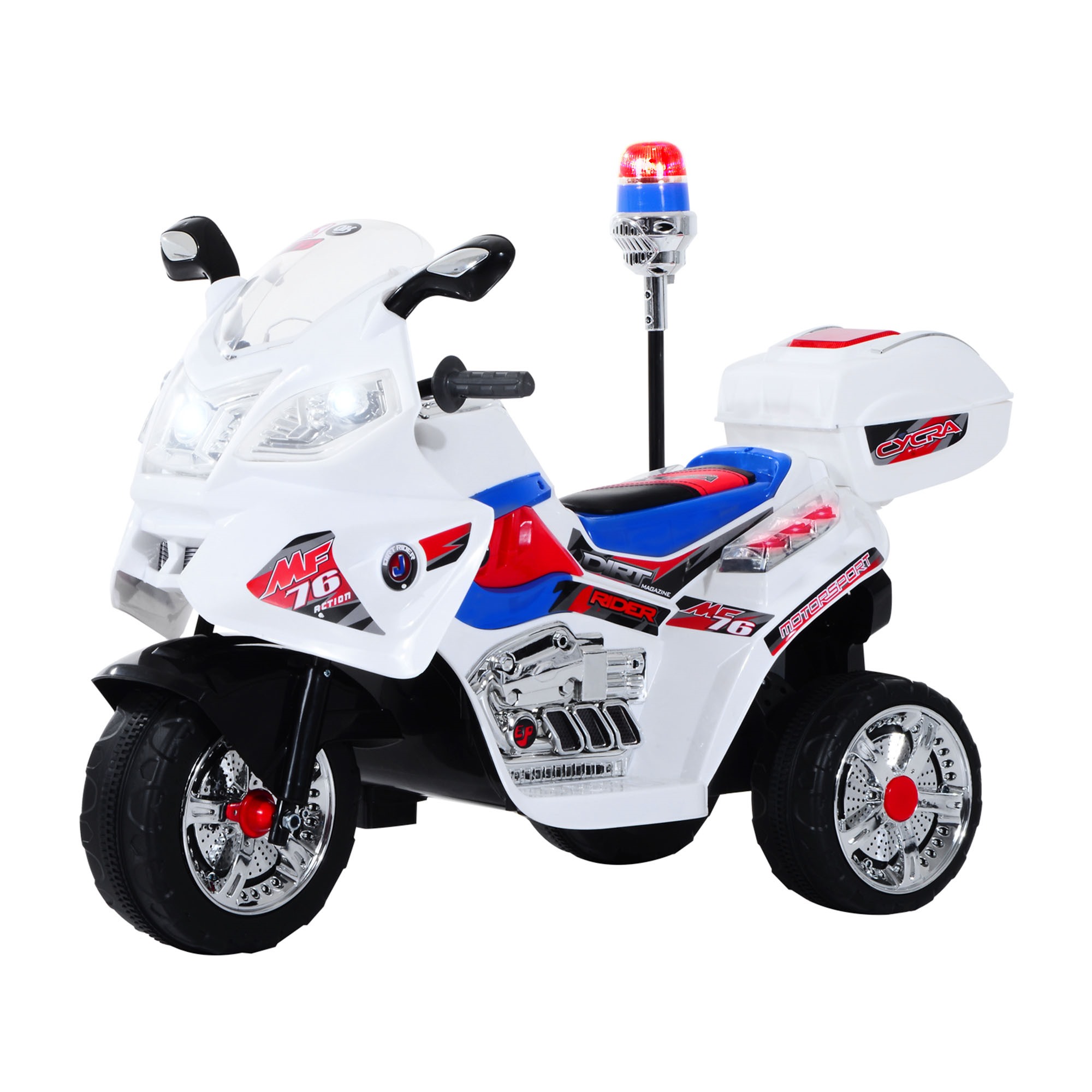 Image of Easycomfort Moto Elettrica per Bambini da 3-5 Anni Motorino Elettrico Giocattolo 3 Ruote con Musica, Velocità 3KM/h, Luci 112×51×72.5cm