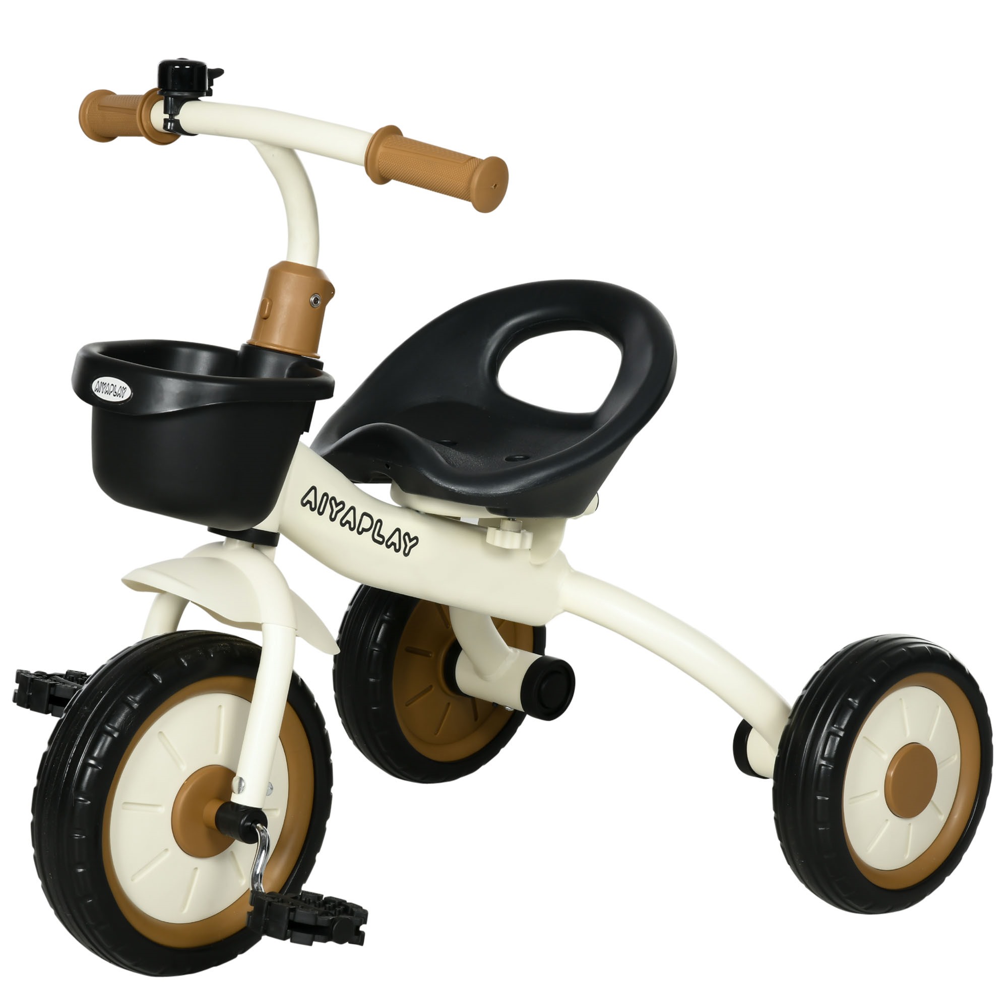 Image of Easycomfort Triciclo per Bambini da 2-5 Anni con Seduta Regolabile e Campanello, 70.5x50x58cm, Bianco
