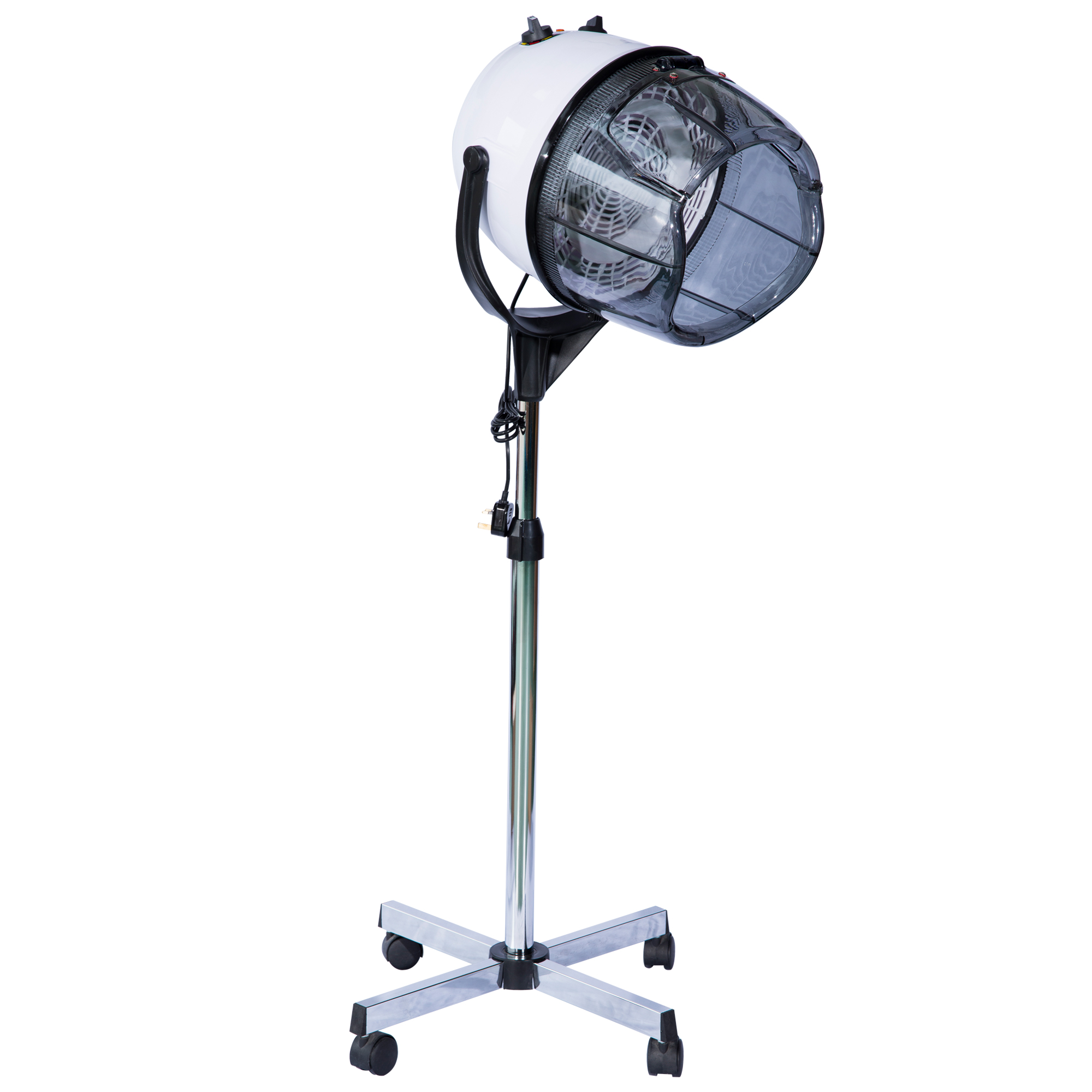 Image of Easycomfort Casco Asciugacapelli 1180W ad Altezza Regolabile, Casco per Capelli con Timer 60 Minuti e Ruote Girevoli, in PP, PC e Acciaio, 65x65x115-165 cm, Bianco