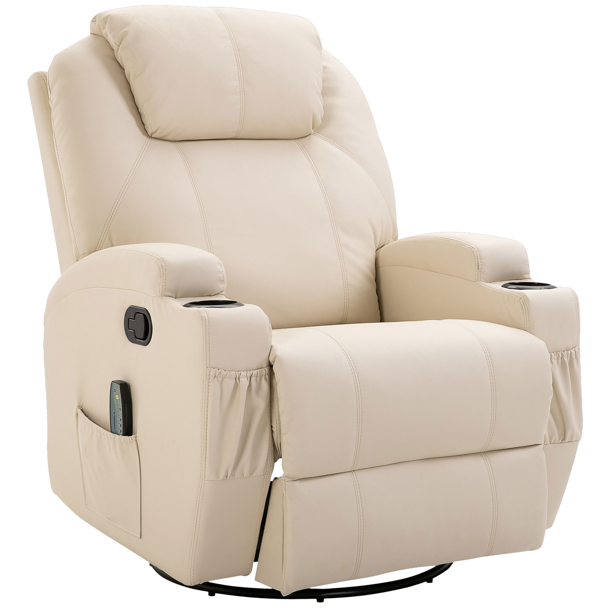 EASYCOMFORT Poltrona Relax Massaggiante con 8 Punti, 5 Modalità e 2 Intensità - Crema
