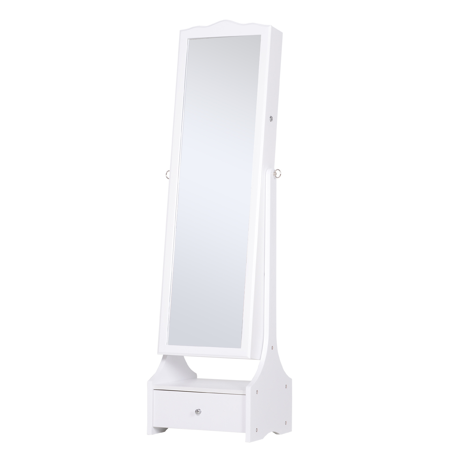 Image of Easycomfort LED Portagioie Armadio per Gioielli con Specchio con Base a Cassettiera cassetto Organizzatore Gioielli e Accessori 45x36x150 cm
