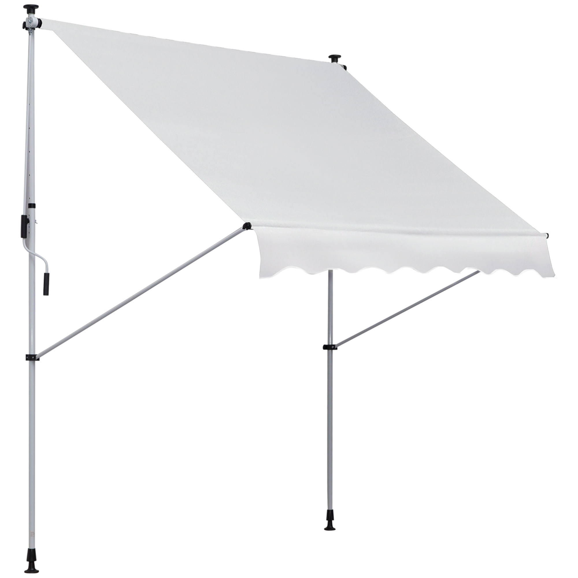 Easycomfort Tenda da Sole da Esterno 2x1.5m a Rullo con Manovella, Altezza e Angolazione Regolabile, Bianco