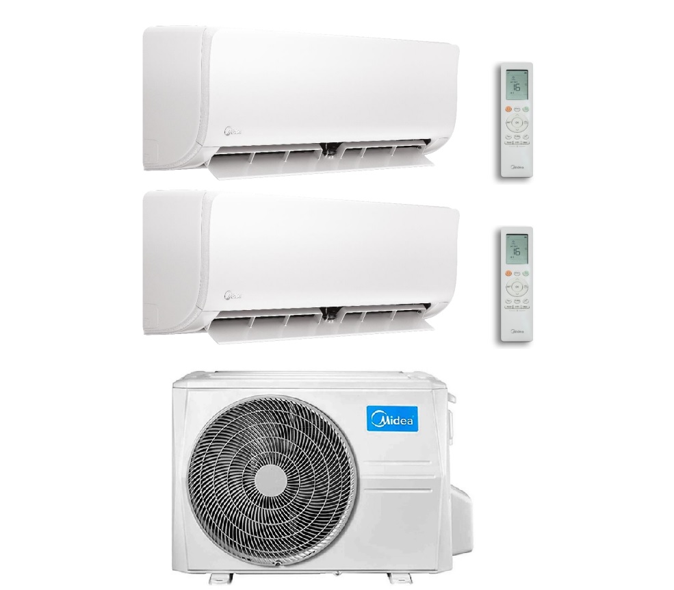 Image of Climatizzatore Condizionatore Midea Dual Split Inverter serie XTREME PRO GREEN 9000+9000 Btu con M2OH-14HFN8-Q 9+9 Wi-Fi integrato