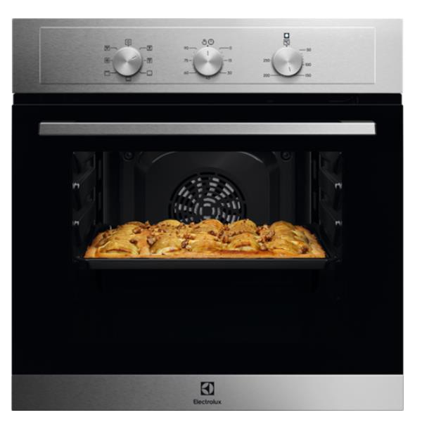 Image of Forno Elettrico Ventilato Ad Incasso Electrolux EOH2H00BX 58 Litri Classe energetica A 60 cm Serie 300 AquaClean Anti-impronta Inox
