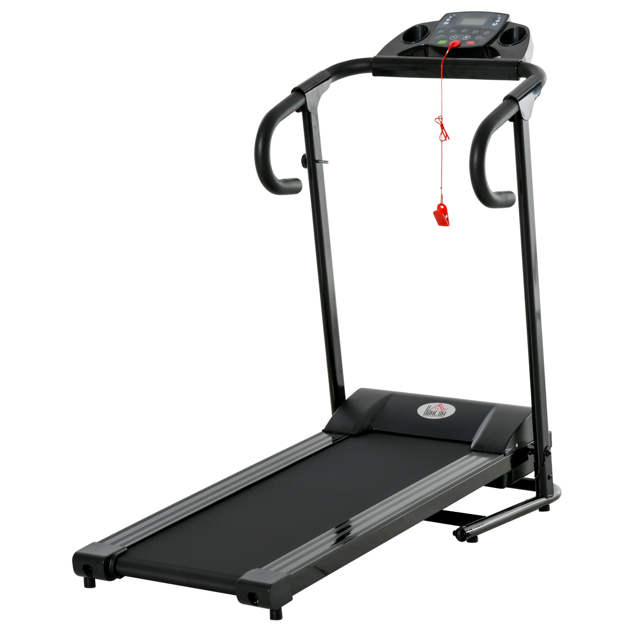 Image of Easycomfort Tapis Roulant Elettrico Pieghevole Salvaspazio, Tapis Roulant Professionale con Display LCD, Velocità 0.8-10km/h e 12 Programmi, Potenza 500W, per Casa e Ufficio, Nero