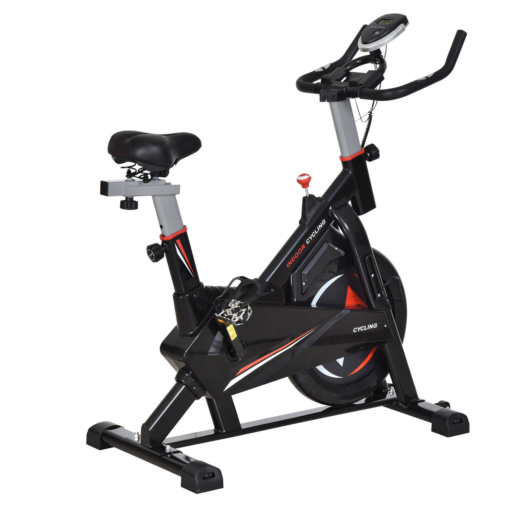 Image of Easycomfort Cyclette da Camera per Allenamento in Acciaio Nero, Cyclette Professionale da Seduti Capacità 120 kg con Supporto per Cellulare, Monitor LCD, Manubrio e Resistenza Regolabile, Volano 10kg