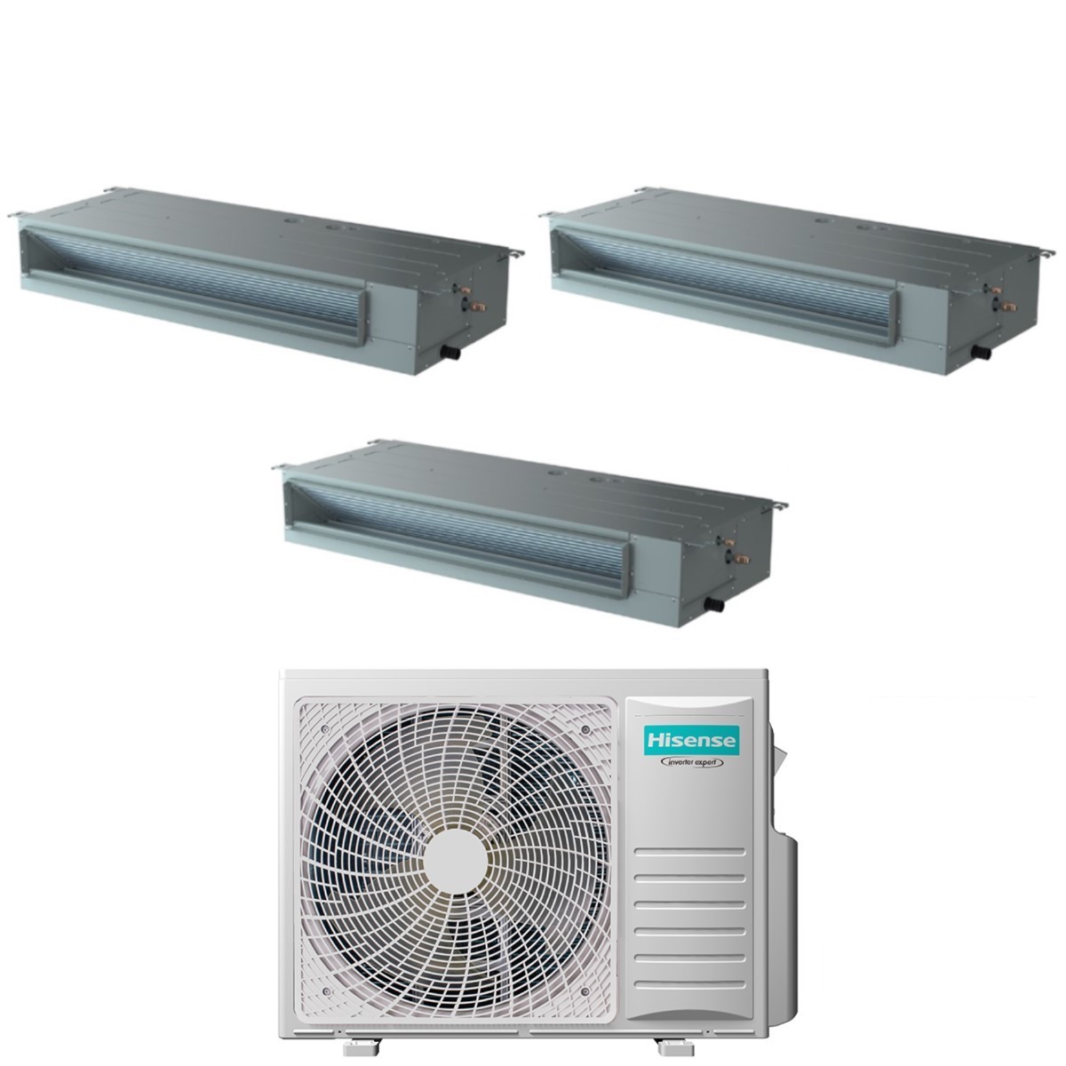 Image of Climatizzatore Condizionatore Hisense Trial Split Inverter Canalizzato Canalizzabile 9+9+9 con 3AMW62U4RJC R-32 Wi-Fi Optional 9000+9000+9000 Con Telecomando di Serie
