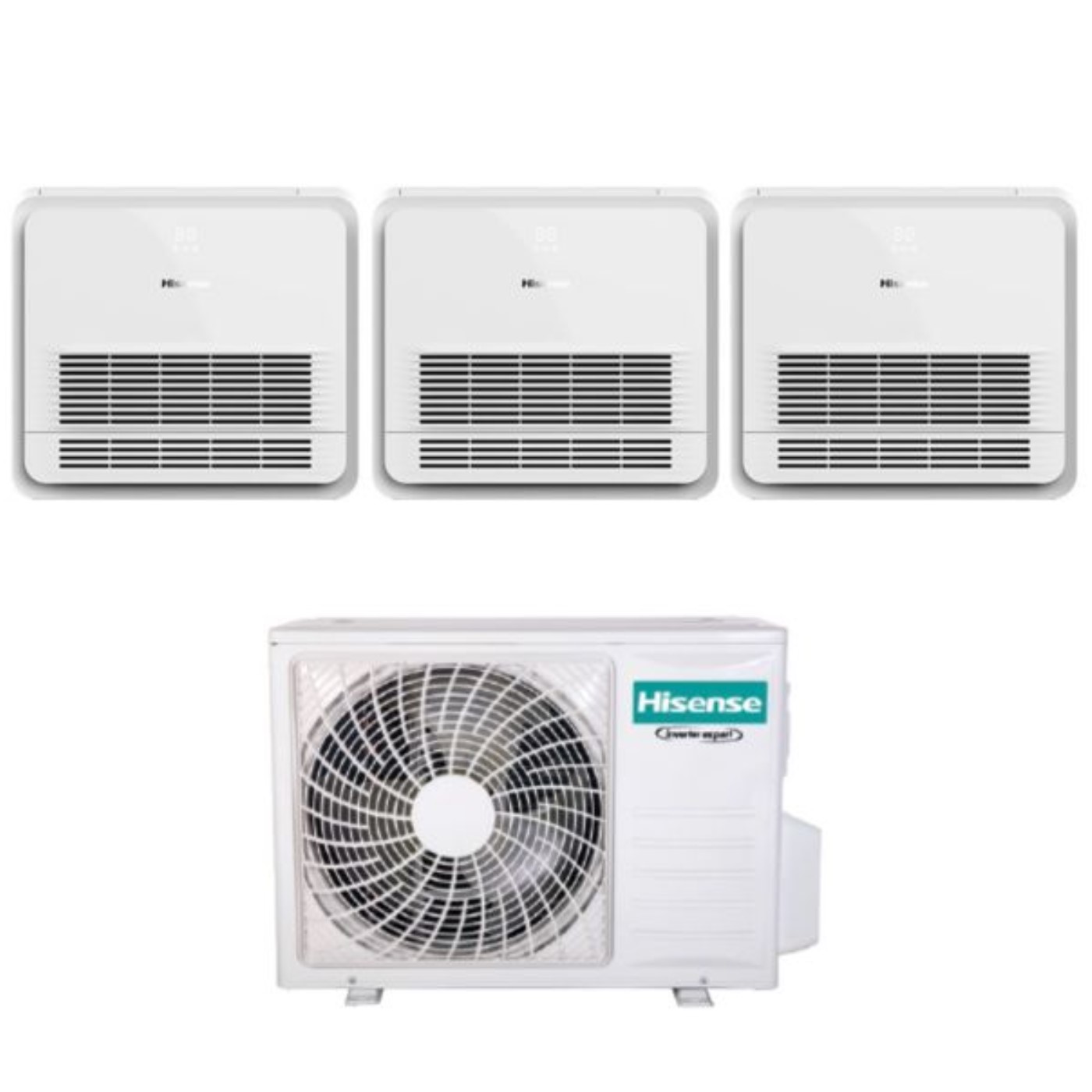 Image of Climatizzatore Condizionatore Hisense Trial Split Console 9+9+9 con 3AMW72U4RFA R-32 Wi-Fi Optional Con Telecomando di Serie 9000+9000+9000 - Novità