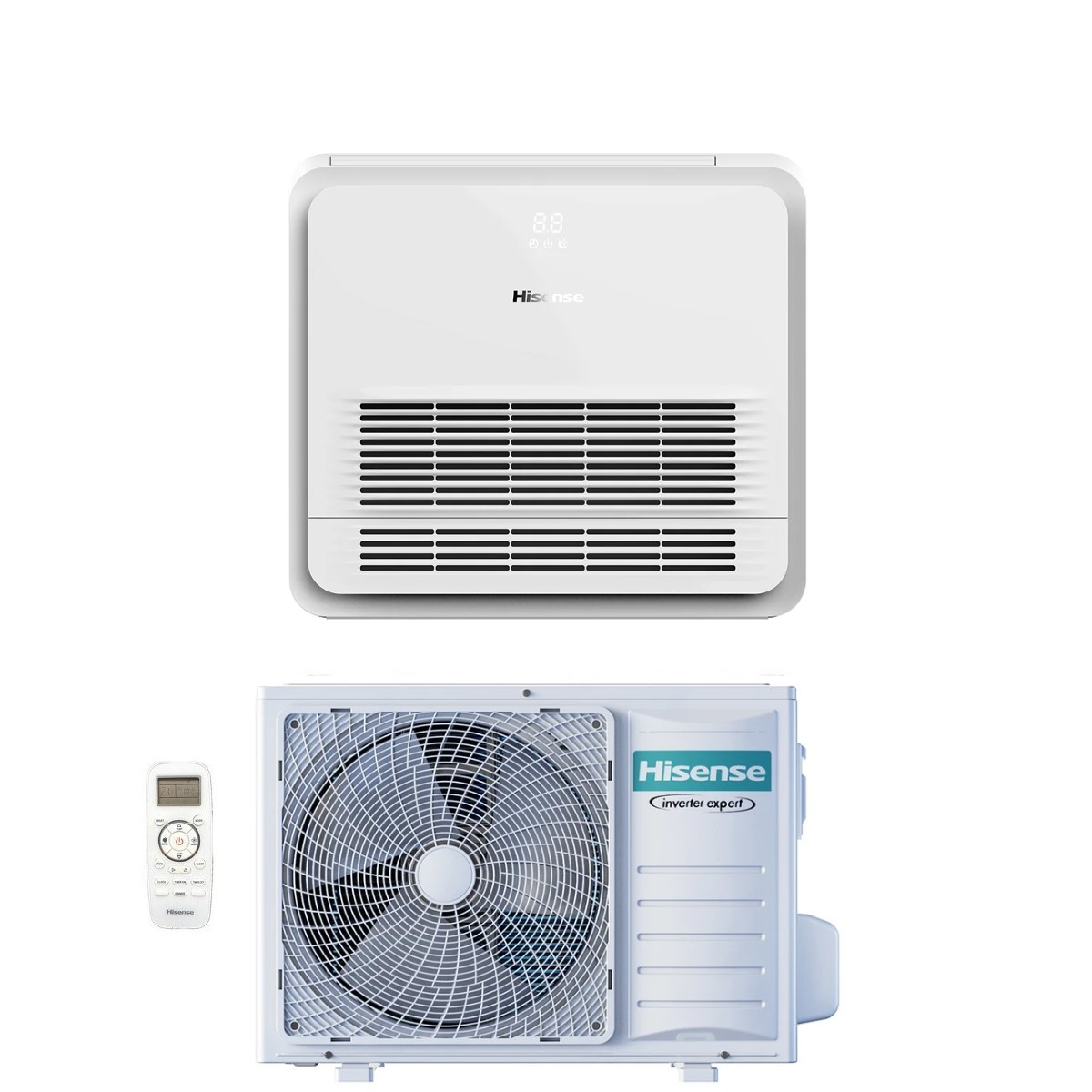 Image of Climatizzatore Condizionatore Hisense Inverter Console serie TURBO 9000 Btu AKT26UR4RK8 + AUW26U4RS8 R-32 Wi-Fi Optional Classe A++/A++ con Telecomando di serie Incluso