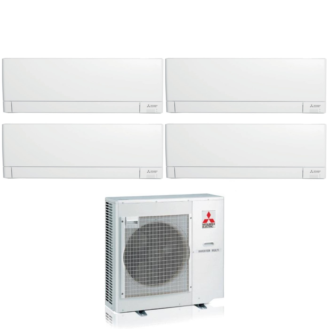 Image of Climatizzatore Condizionatore Mitsubishi Electric Quadri Split Inverter Linea Plus serie MSZ-AY 9+9+9+15 con MXZ-4F80VF R-32 Wi-Fi Integrato 9000+9000+9000+15000