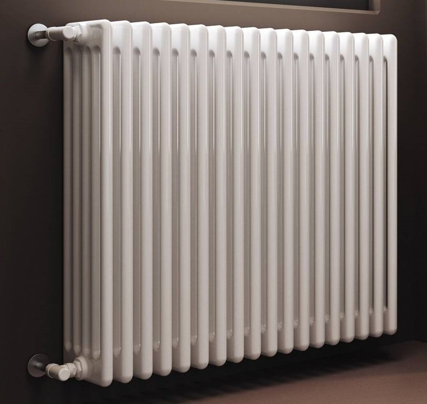 Image of Batteria completa Radiatore Termosifone in acciaio tubolare Cordivari Ardesia 4 Colonne da 3 a 24 elementi h 856 mm interasse 800 mm tappi e riduzioni inclusi