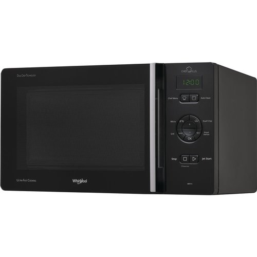 Image of Microonde Whirlpool MCP 345 BL Chef Plus 25 Litri con Grill (A30,1×L52×P42,5) Nero