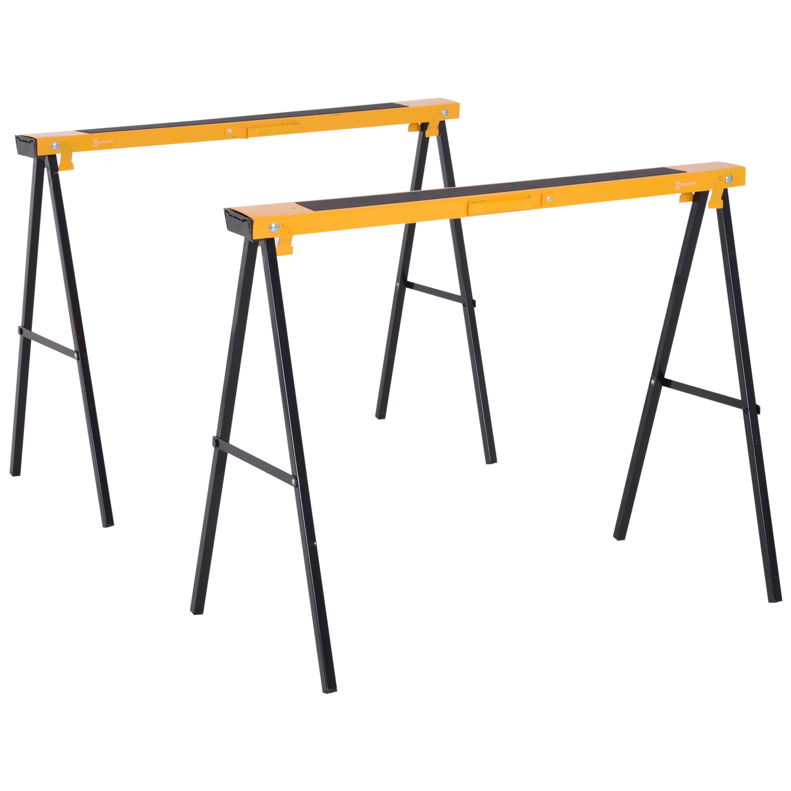 Image of Easycomfort Set 2 Pezzi Cavalletti da Lavoro Pieghevoli e Portatili, Piano di Lavoro in Gomma Antiscivolo, Carico Max. 250kg