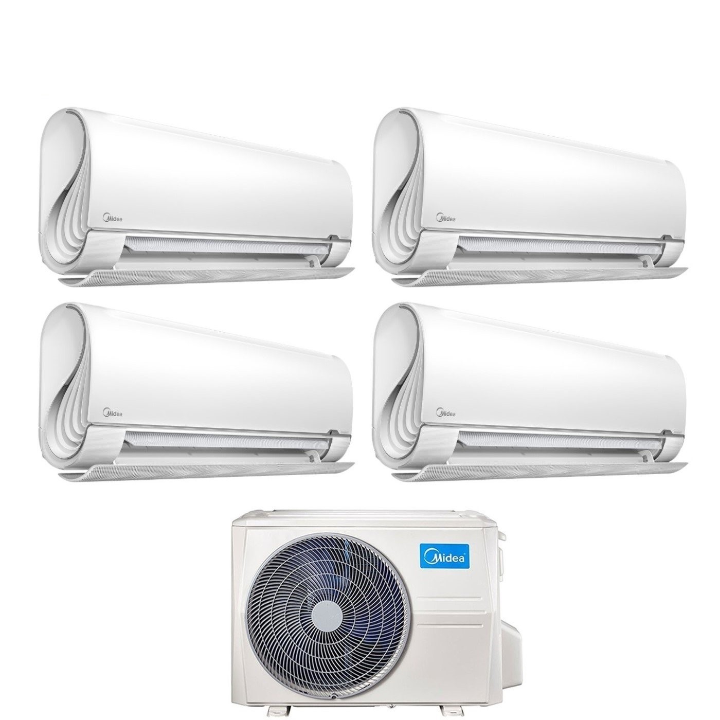 Image of Climatizzatore Condizionatore Midea Quadri Split Inverter serie BreezeleSS+ 9+9+9+9 con M4O-36FN8-Q R-32 Wi-Fi Integrato 9000+9000+9000+9000 - Novità