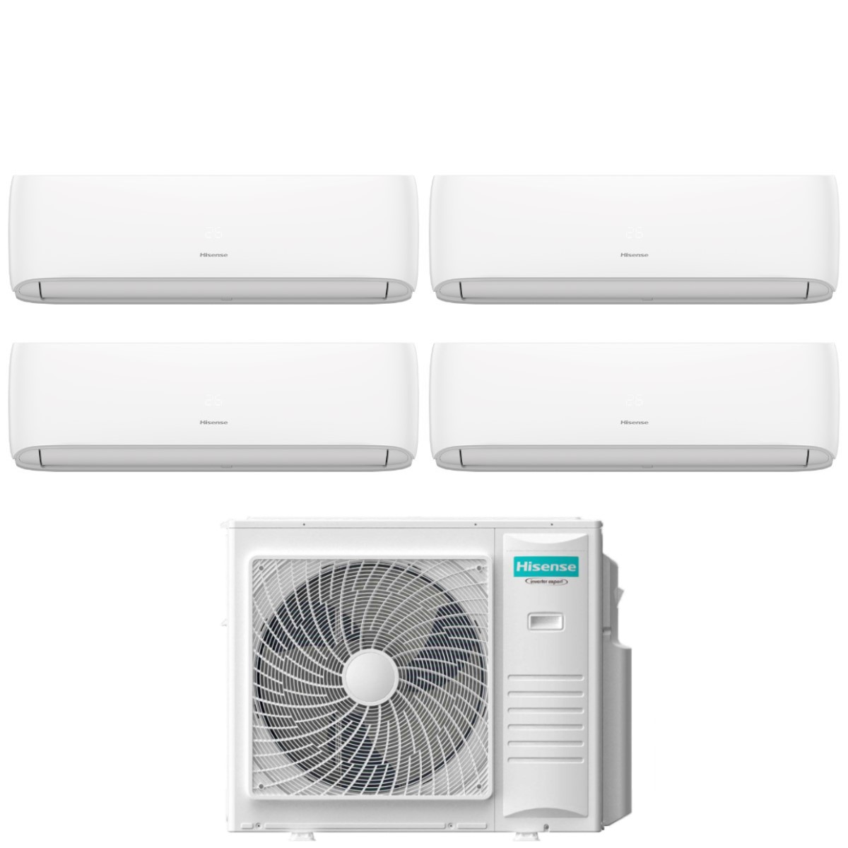 Image of Climatizzatore Condizionatore Hisense Quadri Split Inverter serie HI-COMFORT 12+12+12+12 con 5AMW105U4RQC R-32 Wi-Fi Integrato 12000+12000+12000+12000