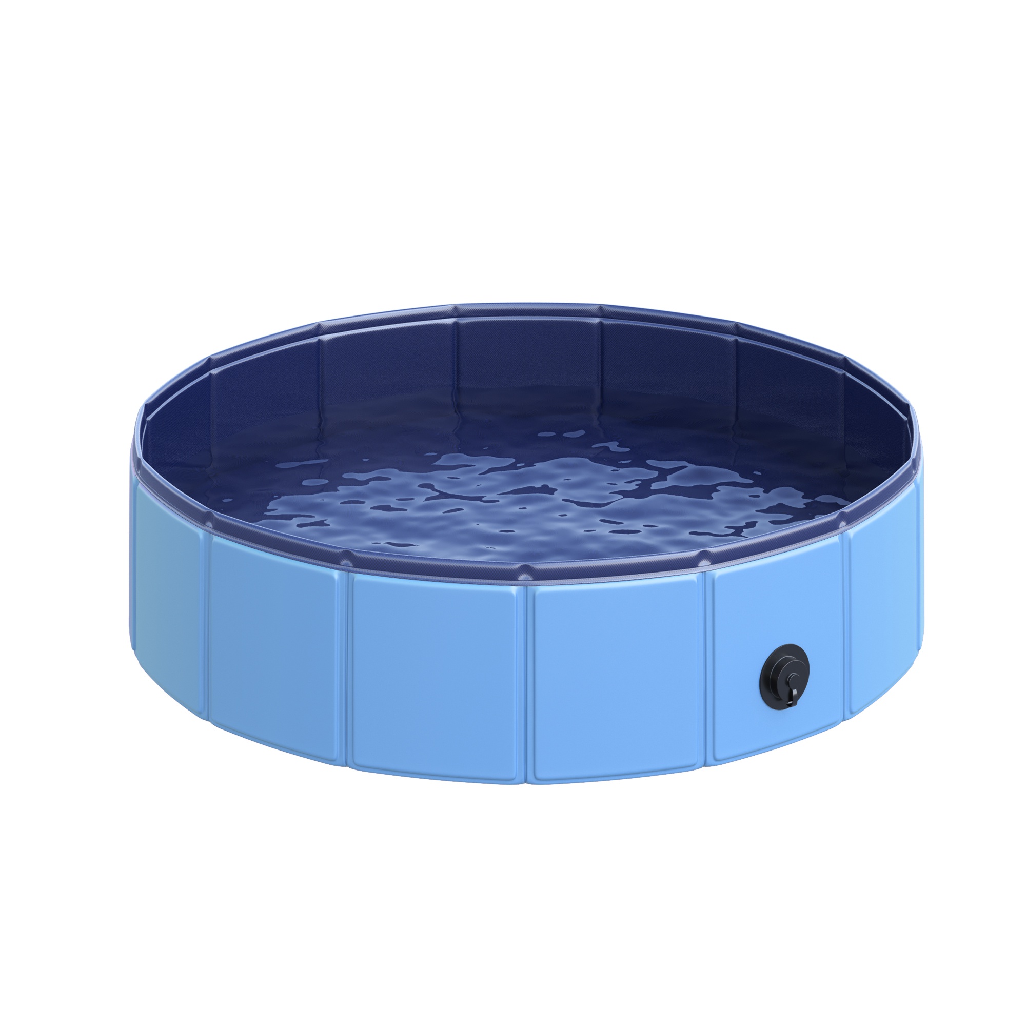 Easycomfort Piscina Pieghevole per Cani in Plastica con Bordo Stabile per Animali Domestici, Ø80 x 20 cm, Blu