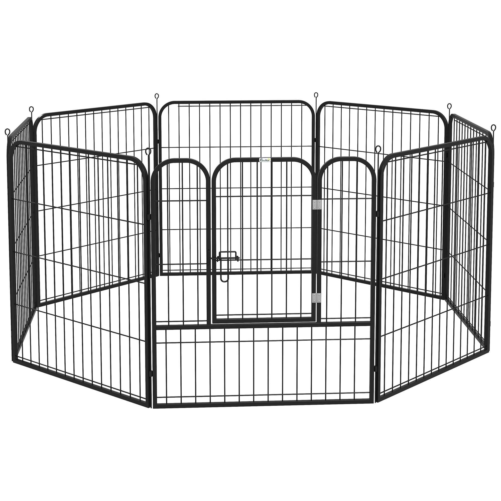 Easycomfort Recinto per Cani e per Cuccioli, Recinto Modulare per Cani da Interno ed Esterno in Metallo e Acciaio 8 Pannelli 80x80cm