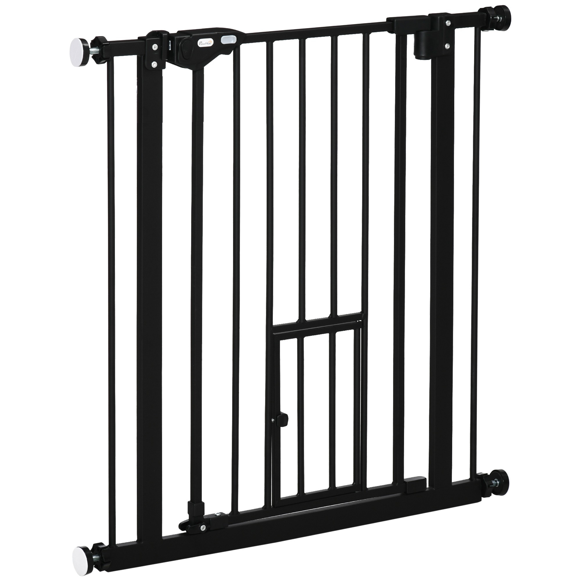 Easycomfort Cancelletto per Cani Estensibile con Fissaggio a Pressione e Chiusura Automatica, 68x76.2 cm, Nero
