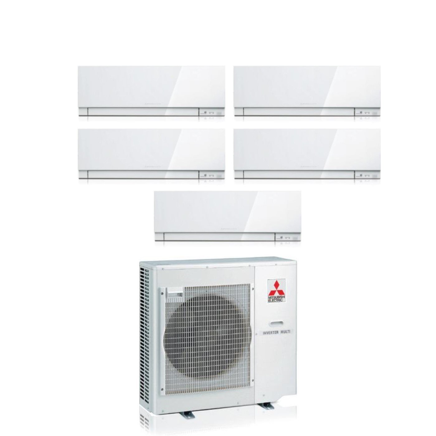 Image of Climatizzatore Condizionatore Mitsubishi Electric Penta Split Inverter serie KIRIGAMINE ZEN WHITE MSZ-EF 7+7+12+12+18 con MXZ-5F102VF R-32 Wi-Fi Integrato Colore Bianco 7000+7000+12000+12000+18000