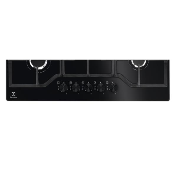 Image of Piano Cottura A Gas Electrolux EGG7536K 5 Fuochi (L74xP51) Vetro Temperato Nero