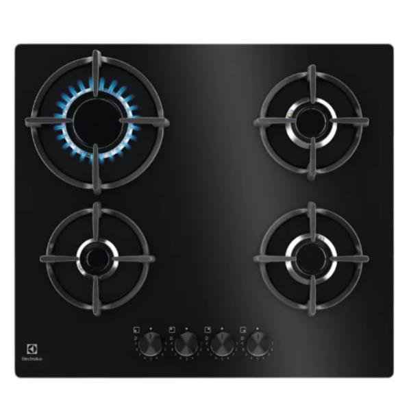 Image of Piano Cottura a Gas Electrolux Serie 600 EGG64272K 4 fuochi (L59xP52) Vetro Nero