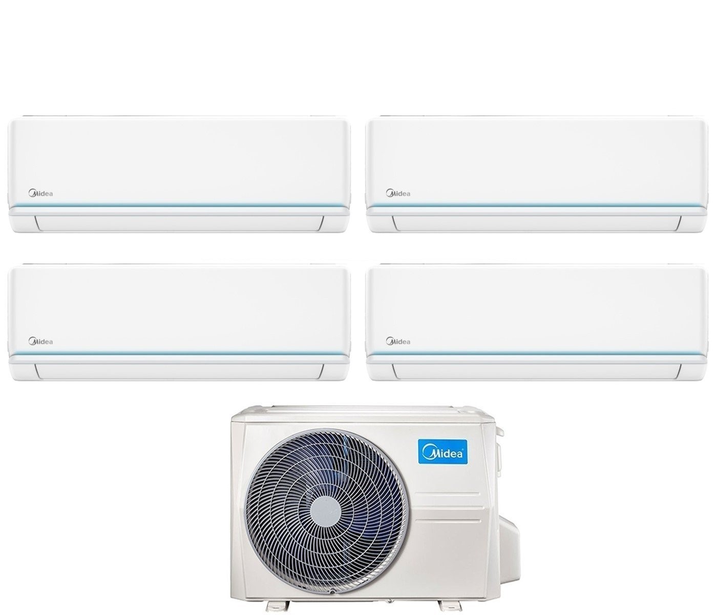 Image of Condizionatore Midea Quadri Split Inverter serie EVOLUTION 12+12+12+12 con M40B-36HFN8 R-32 Wi-Fi Integrato 12000+12000+12000+12000