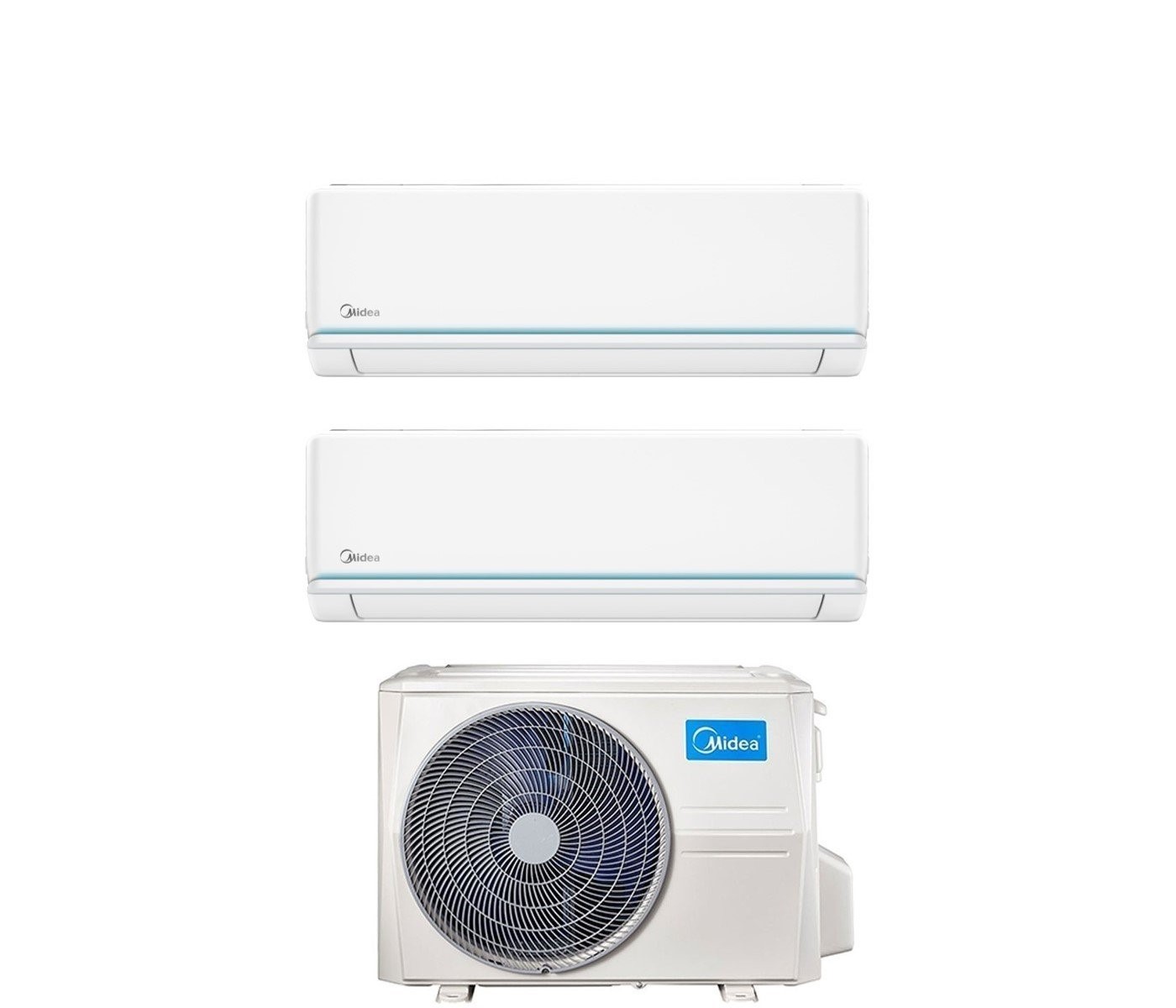 Image of Condizionatore Midea Dual Split Inverter serie EVOLUTION 9+12 con M2OH-14HFN8-Q R-32 Wi-Fi integrato 9000+12000