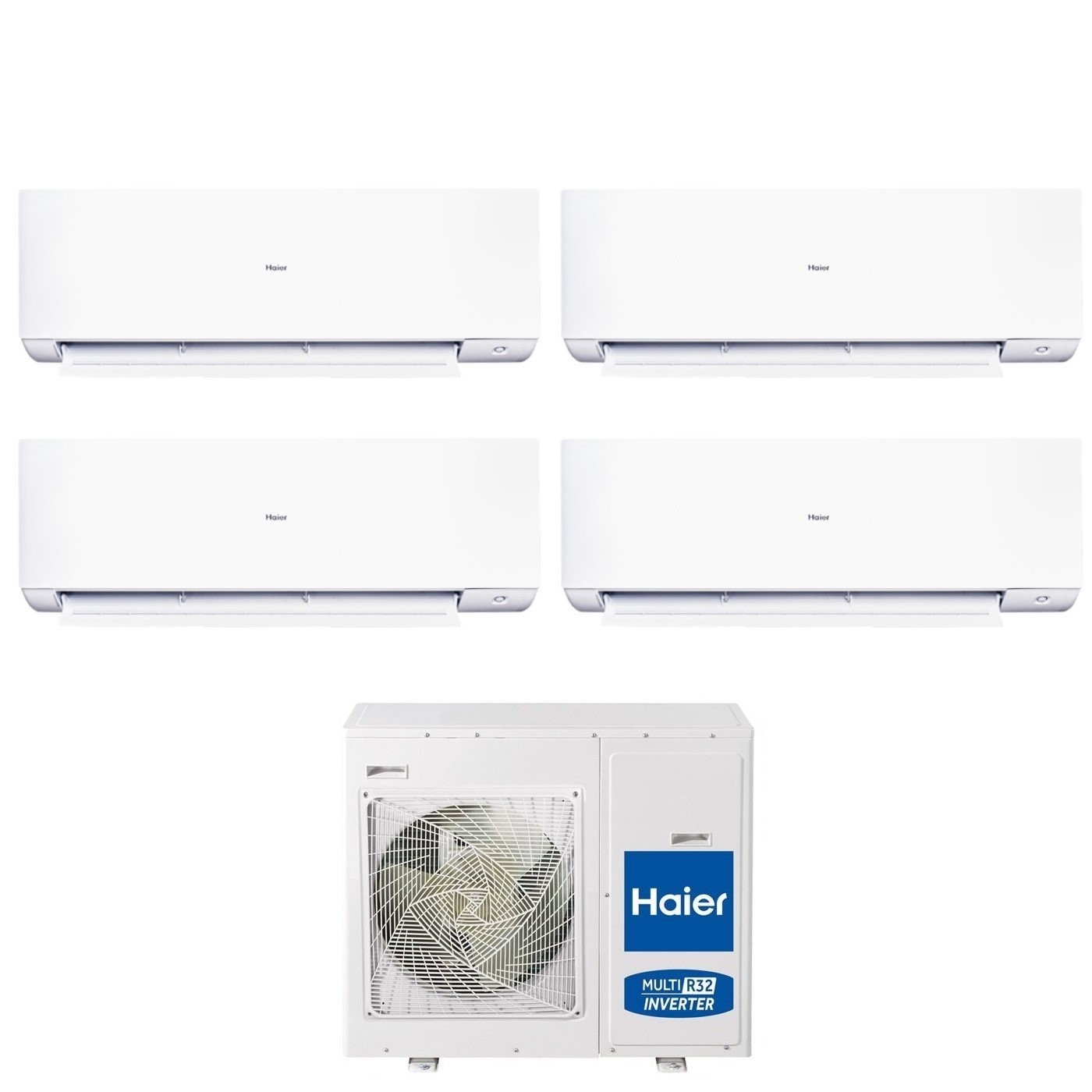 Image of Climatizzatore Condizionatore Haier Quadri Split Inverter serie EXPERT 7+7+12+12 con 4U75S2SR5FA R-32 Wi-Fi Integrato 7000+7000+12000+12000