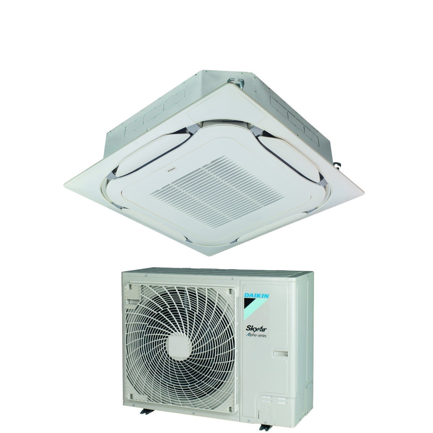 Image of Climatizzatore Condizionatore Daikin Bluevolution Inverter a Cassetta Round Flow SkyAir Alpha-Series 48000 Btu FCAG140B + RZAG140NV1 Monofase R-32 Wi-Fi Optional Con Griglia Standard