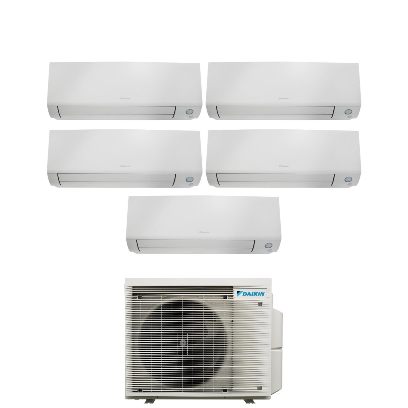 Climatizzatore Condizionatore Daikin Bluevolution Penta Split Inverter serie PERFERA ALL SEASON 9+9+12+12+12 con 5MXM90A R-32 Wi-Fi Integrato 9000+900