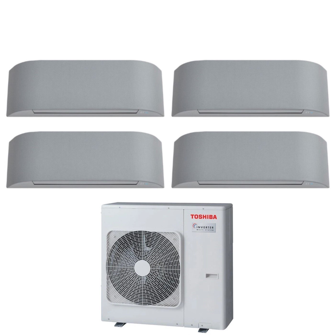 Image of Climatizzatore Condizionatore Toshiba Quadri Split Inverter serie HAORI 10+10+13+13 (9+9+12+12) RAS-4M27U2AVG-E R-32 Wi-Fi Integrato 10000+10000+13000+13000 (9000+9000+12000+12000) Grigio Chiaro