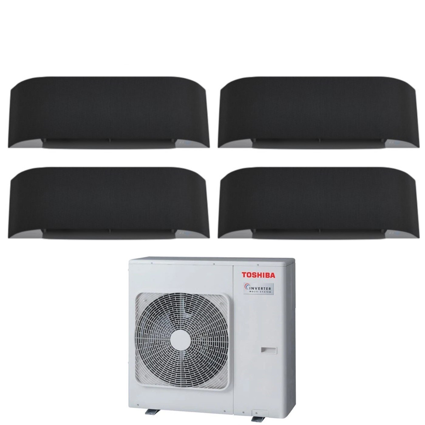Image of Climatizzatore Condizionatore Toshiba Quadri Split Inverter serie HAORI 10+10+13+13 (9+9+12+12) RAS-4M27U2AVG-E R-32 Wi-Fi Integrato 10000+10000+13000+13000 (9000+9000+12000+12000) Grigio Scuro