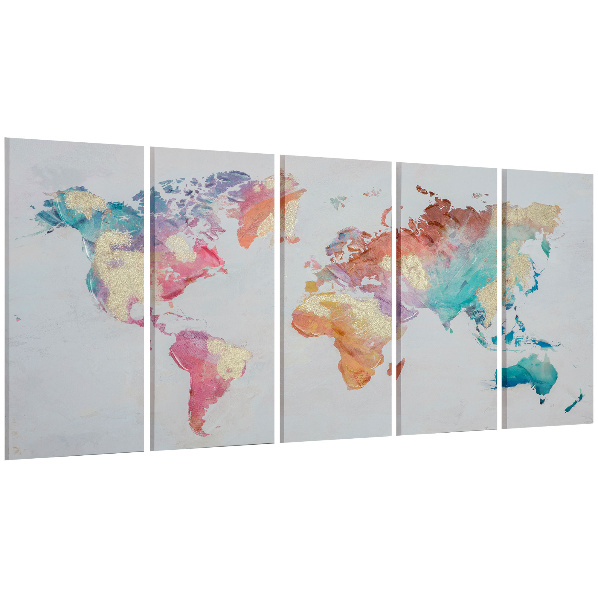 Image of Easycomfort Stampa su Tela 80x40cm 5 Pezzi per Casa e Ufficio, Tela in Legno di Pino e Vernice ad Acqua, Multicolore