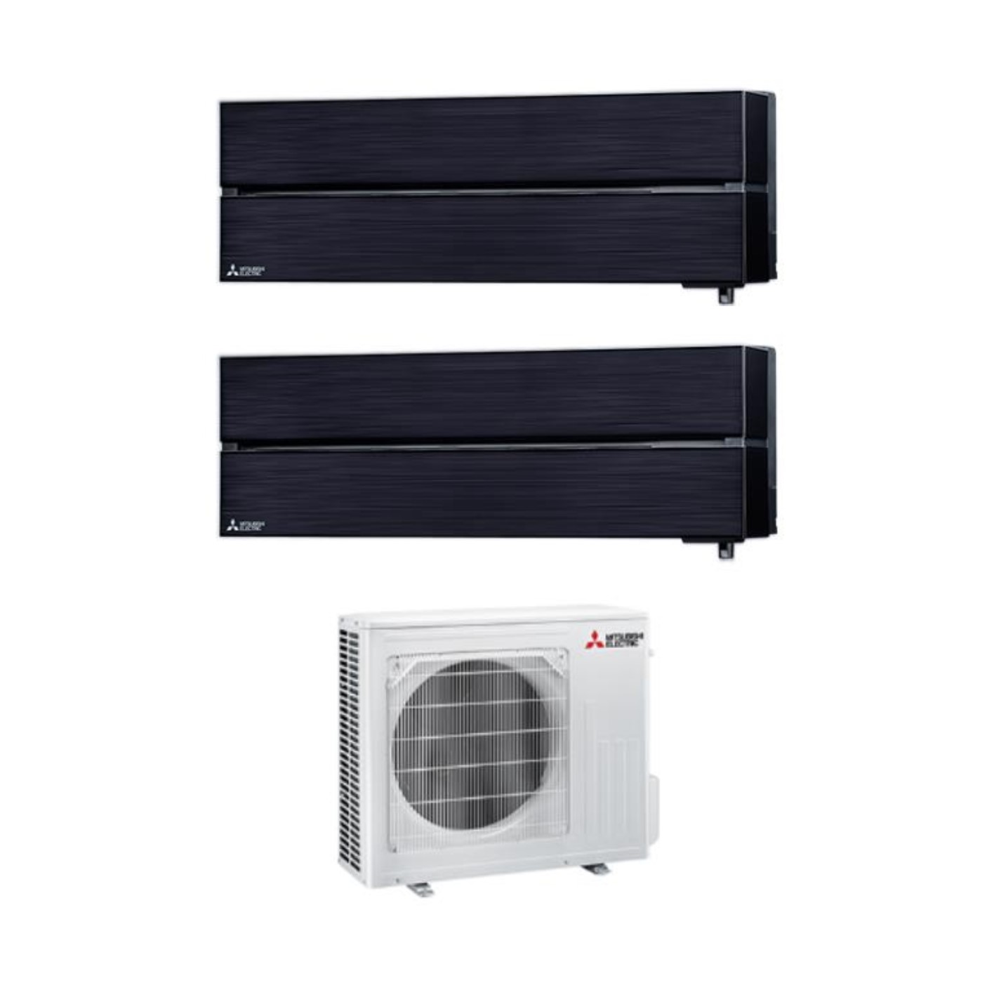 Image of Climatizzatore Condizionatore Mitsubishi Electric Dual Split Inverter serie Kirigamine Style MSZ-LN 9+9 con MXZ-2F53VF Onyx nero R-32 Wi-Fi Integrato Colore Nero 9000+9000