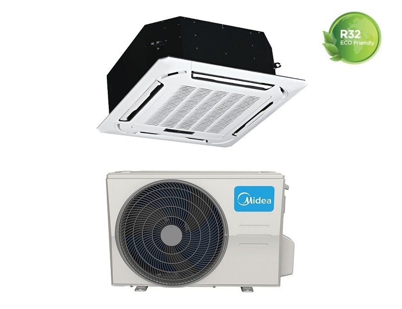 Image of Climatizzatore Condizionatore Inverter Midea Cassetta 4 Vie Super Slim 90x90 36000 btu MCD1-36HRFN8 A++ Wi-Fi Optional Griglia Inclusa