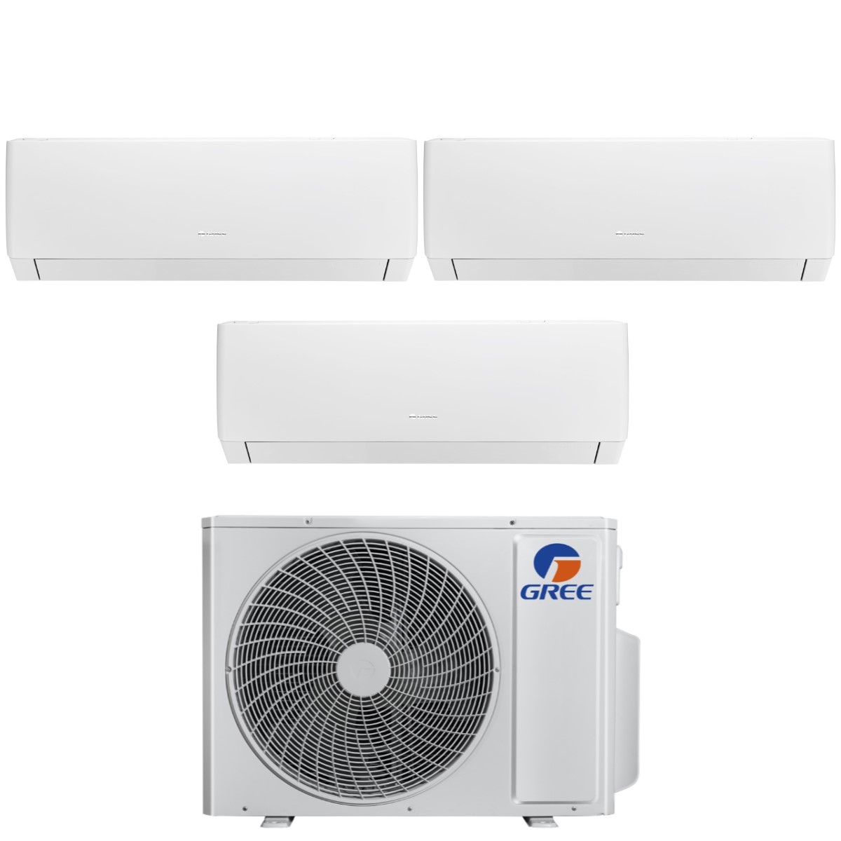 Image of Climatizzatore Condizionatore Gree Trial Split Inverter serie PULAR 12+12+12 con GWHD(24)NK6OO R-32 Wi-Fi Integrato 12000+12000+12000