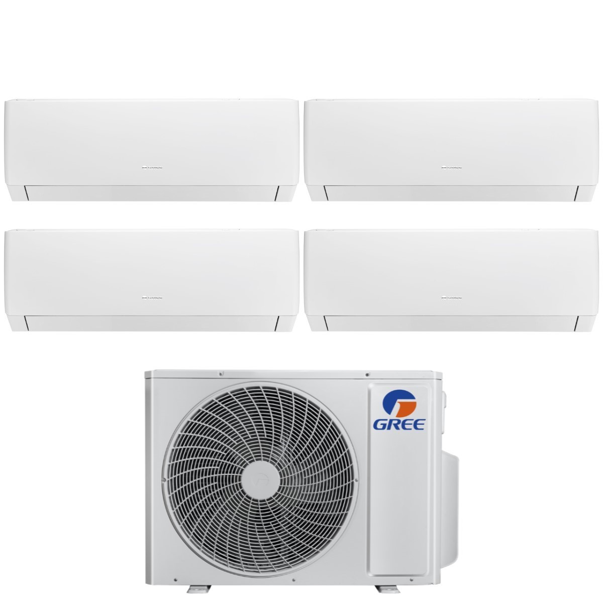 Image of Climatizzatore Condizionatore Gree Quadri Split Inverter serie PULAR 12+12+12+12 con GWHD(36)NK6LO R-32 Wi-Fi Integrato 12000+12000+12000+12000