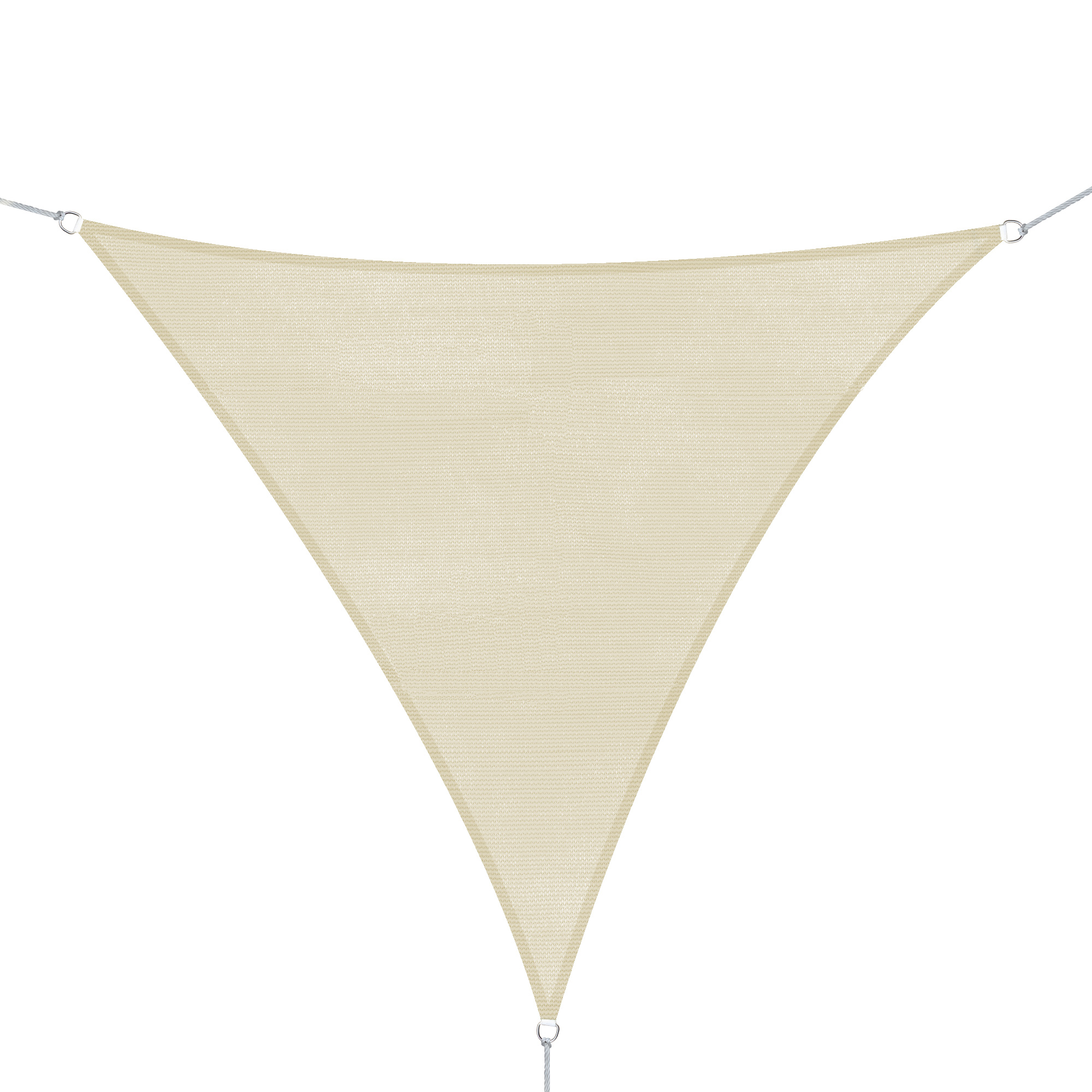 Easycomfort Tenda a Vela Triangolare Tessuto Leggero e Resistente ad Acqua Blocca il 90% dei Raggi UV in HDPE (Polietilene ad Alta Densità) Crema 5x5x5m
