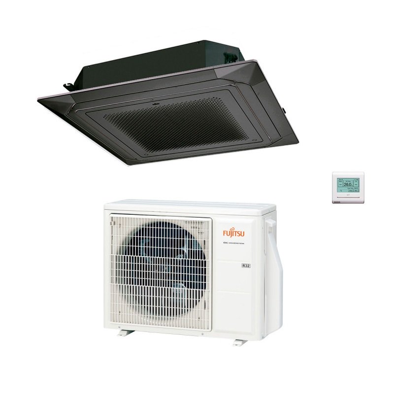 Climatizzatore Condizionatore Fujitsu Cassetta 4 Vie serie KR Circular Flow 22000 Btu R-32 cod. 3NGF88435 A++ Black Nero AUXG22KRLB - NOVITA'