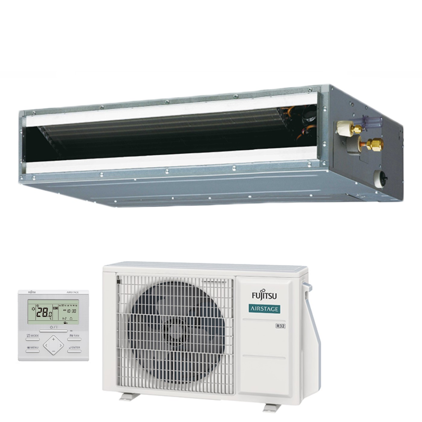 Condizionatore Fujitsu Canalizzabile Bassa Prevalenza serie KL ECO 12000 Btu ARXG12KLLAP R-32 Wi-Fi Optional
