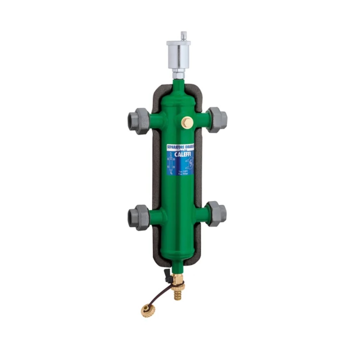 Separatore Idraulico Caleffi con Attacchi Filettati Bocchettone 1" con Coibentazione 548006