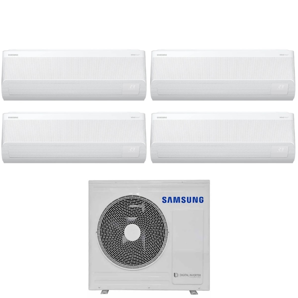 Climatizzatore Condizionatore Samsung Quadri Split Inverter serie WINDFREE AVANT S2 7+9+9+18 con AJ080TXJ4KG R-32 Wi-Fi Integrato 7000+9000+9000+18000