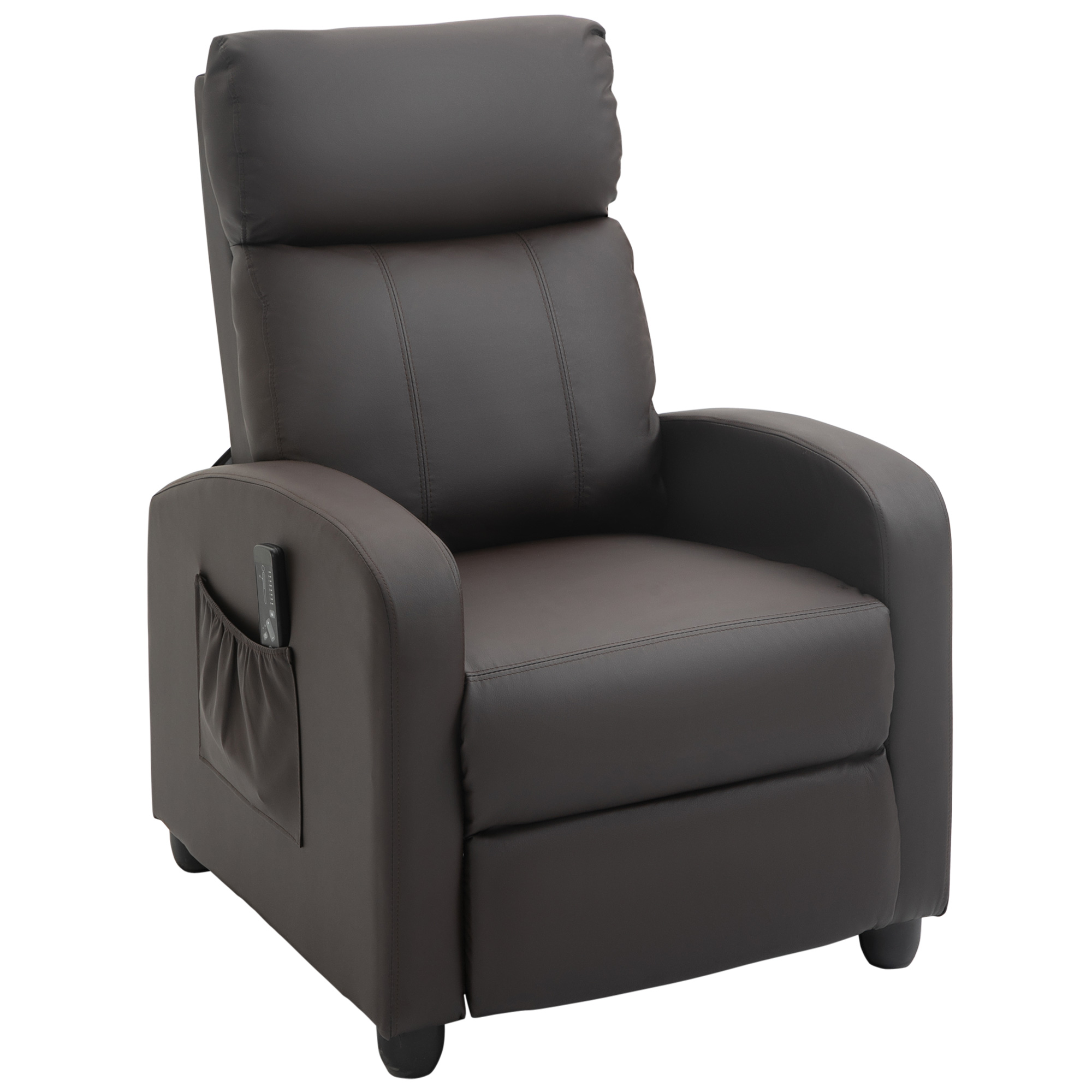 EASYCOMFORT Poltrona Relax Massaggiante con 8 Modalità e 5 Intensità, Poltrona Reclinabile con Poggiapiedi e Telecomando - Marrone