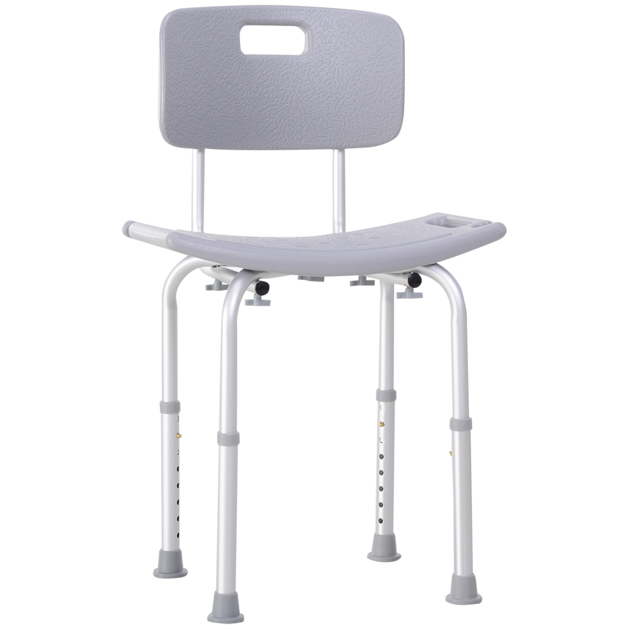 Easycomfort Sedia da Doccia per Bagno in Alluminio e Plastica Altezza Regolabile 8 Livelli 71-88cm Piedini Antiscivolo
