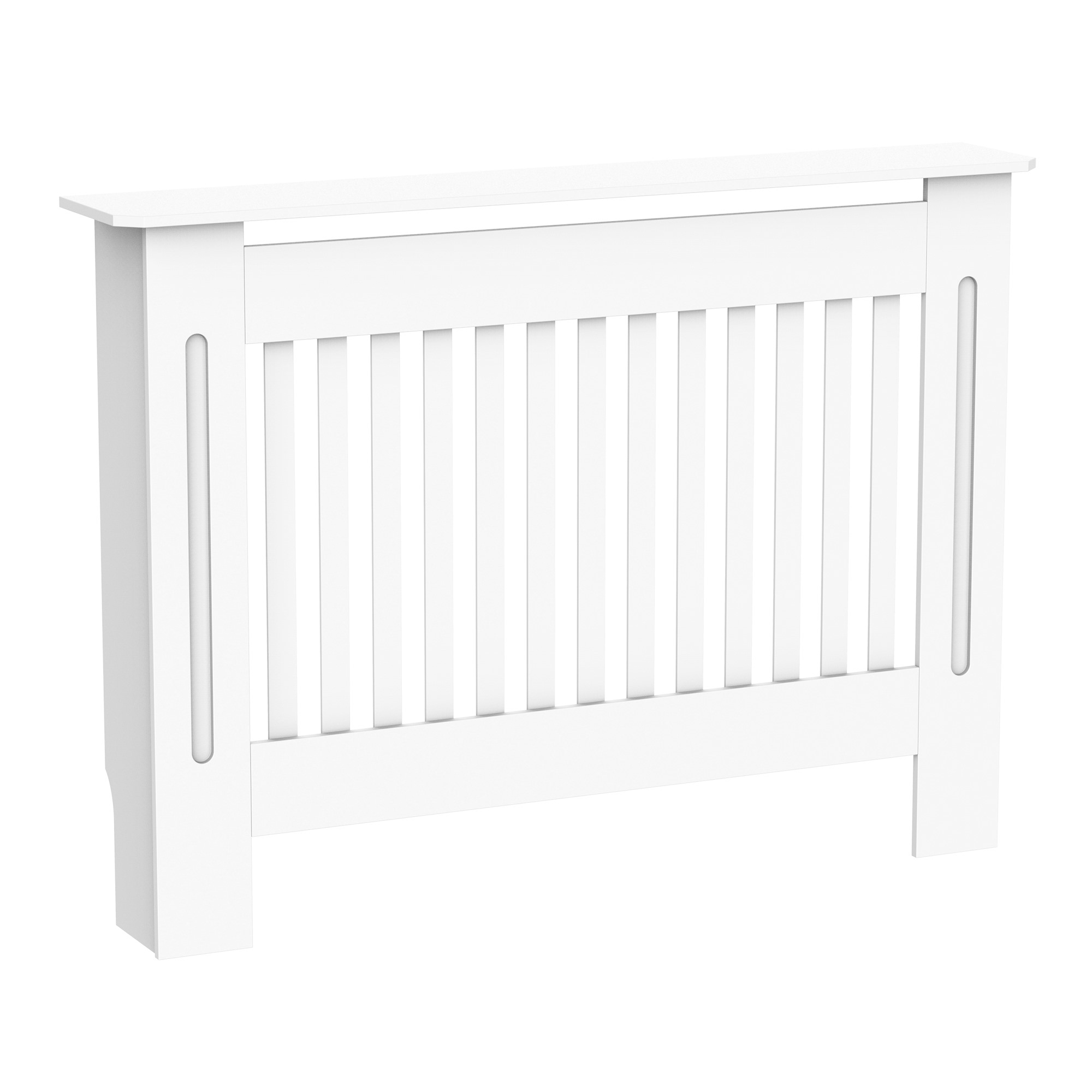 Easycomfort Copritermosifone a Doghe in MDF per Casa e Ufficio, 112x19x81 cm, Bianco