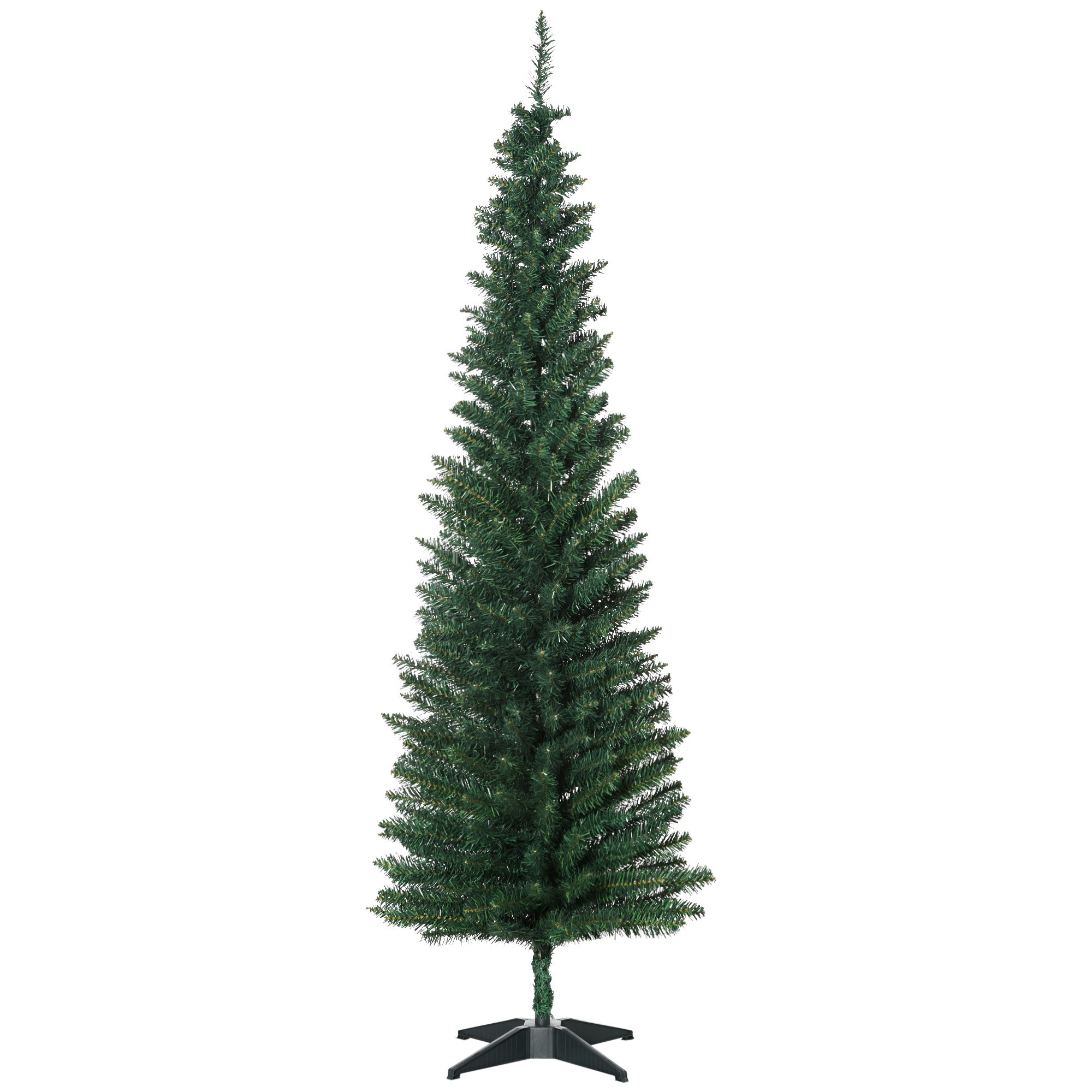 Easycomfort Albero di Natale Artificiale 180 cm con Rami Realistici, Albero di Natale Alto e Stretto con Base in Plastica, Verde